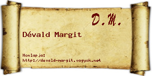 Dévald Margit névjegykártya